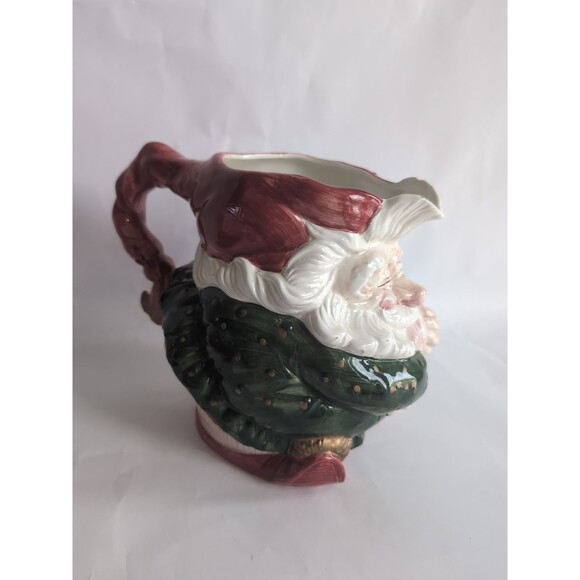 Fitz Floyd Santa Elf Pitcher 1989 1.75 qt Large Vintage Jug Christmas - Picture 3 of 9
